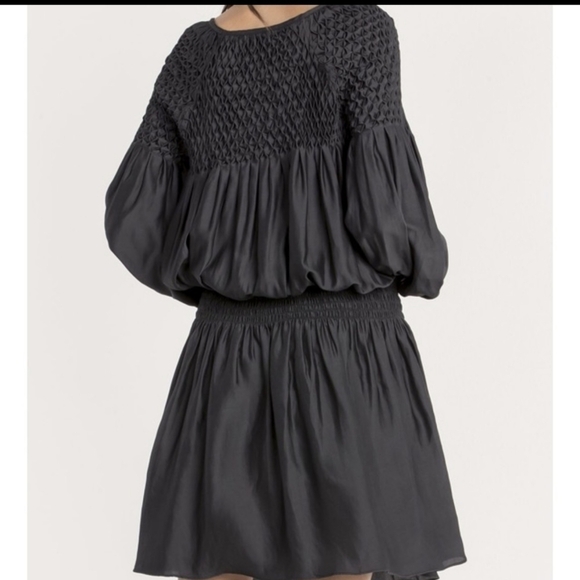 Miss Me Black Long Sleeve Drop-Waist Smocked Blouson Dress Size Medium - Picture 2 of 8